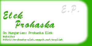 elek prohaska business card